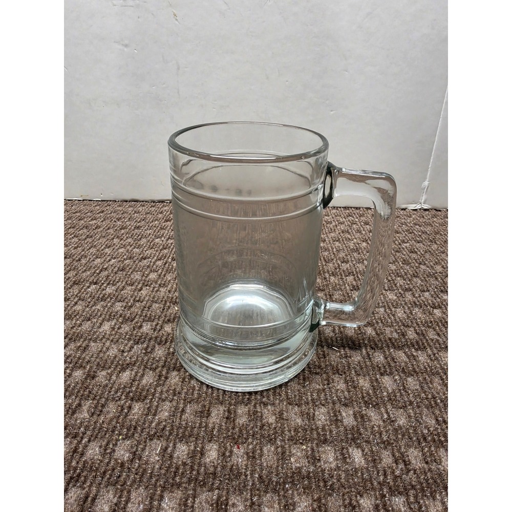 Heavy Clear Glass Beer Mug Stein with Handle 5.5 Inch Tall
